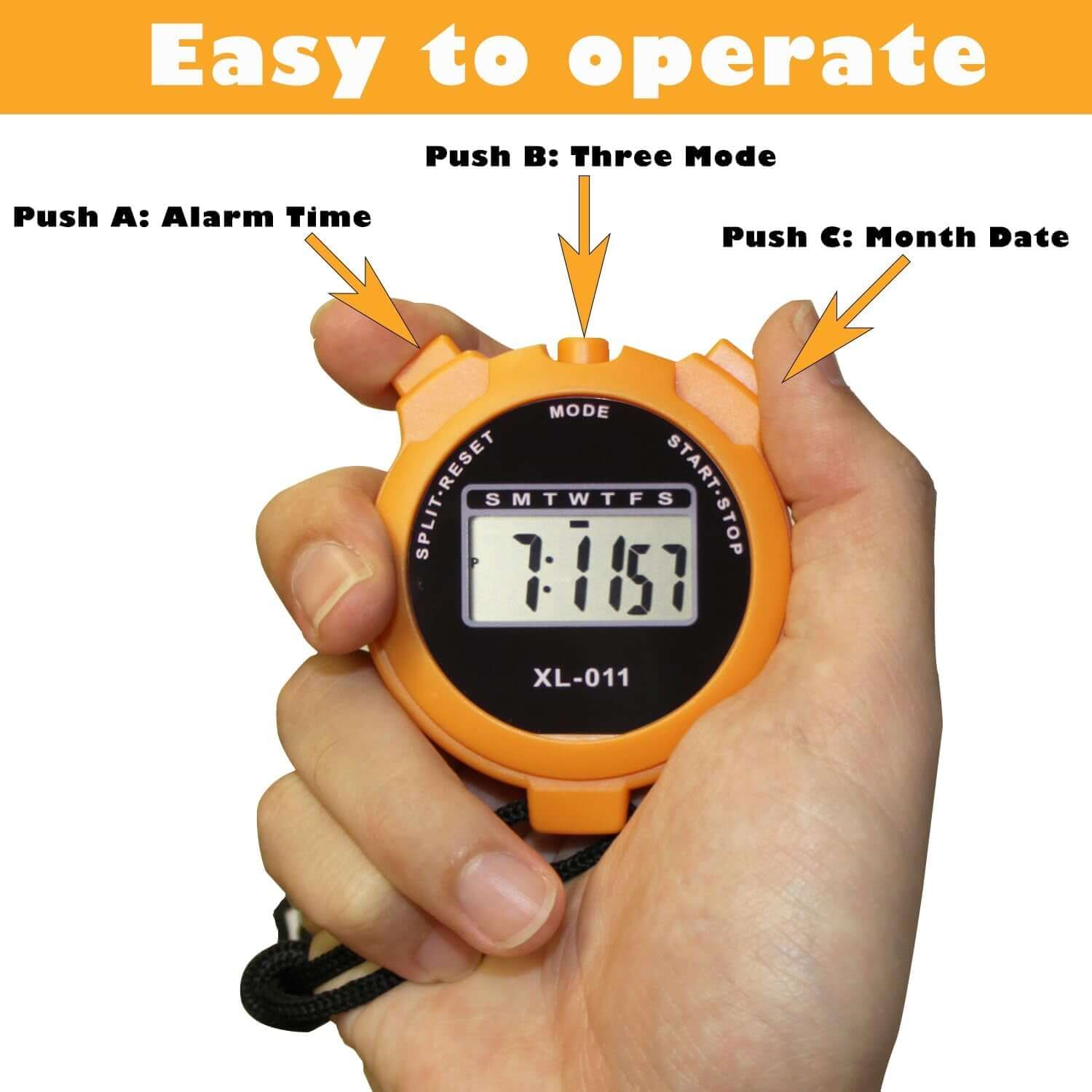 6-Pack Multi-Function Electronic Digital Stopwatch Timer, Large Display with Date Time and Alarm Function, Sports Coaches Fitness Coaches and Referees